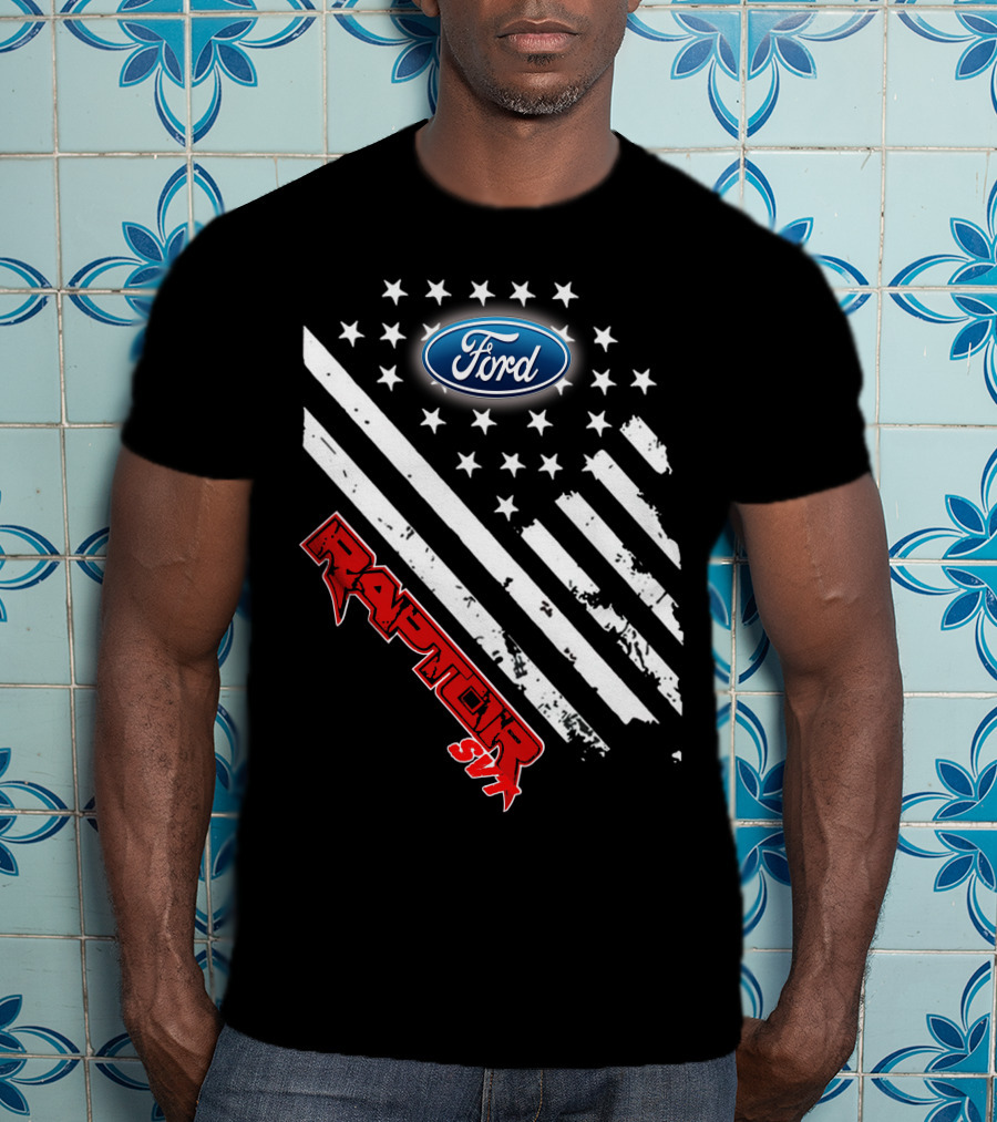 Ford Raptor 21 Usa Flag Stars Stripes T-Shirt