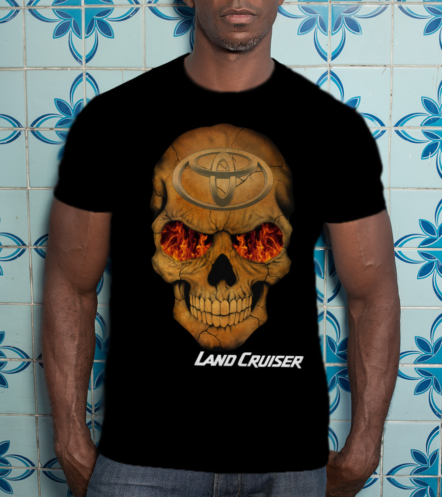 Toyota Land Cruiser Fiery Skull T-Shirt