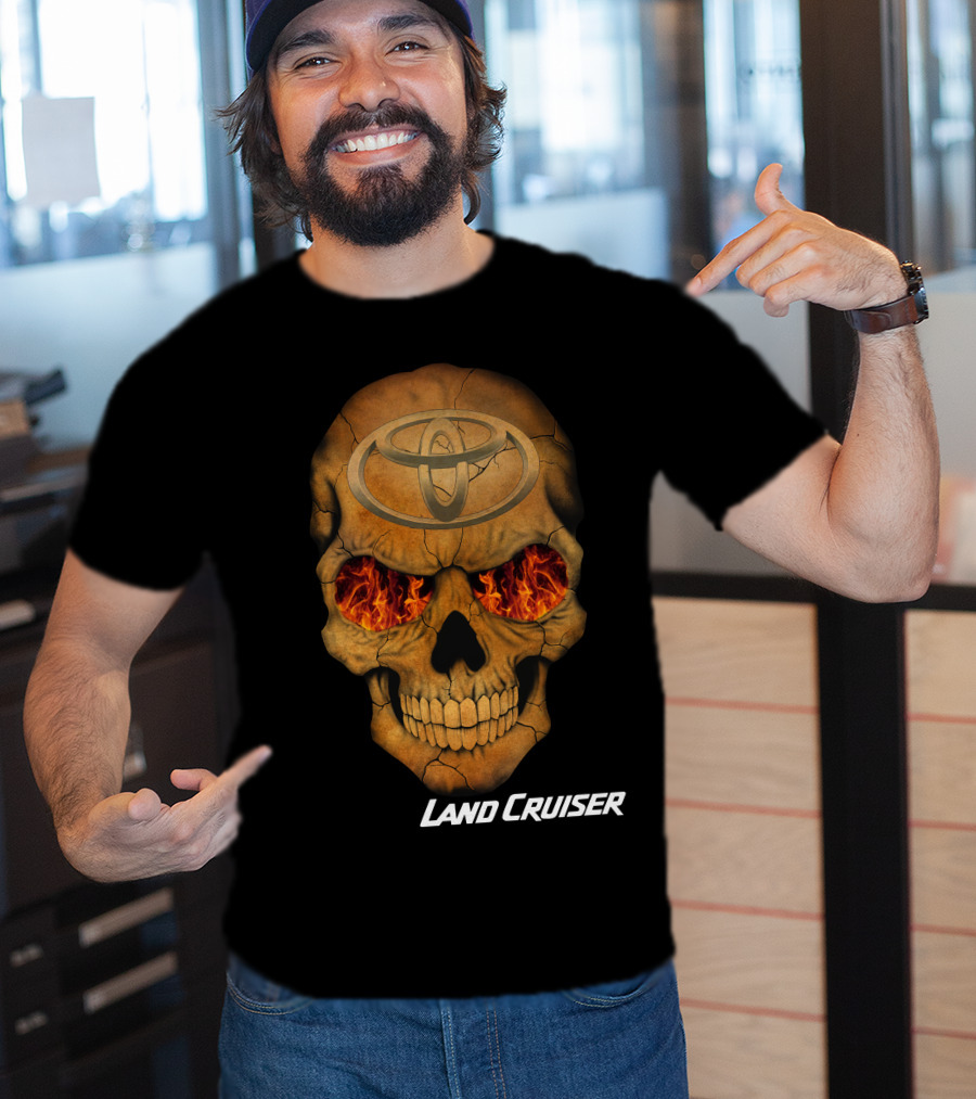 Toyota Land Cruiser Fiery Skull T-Shirt