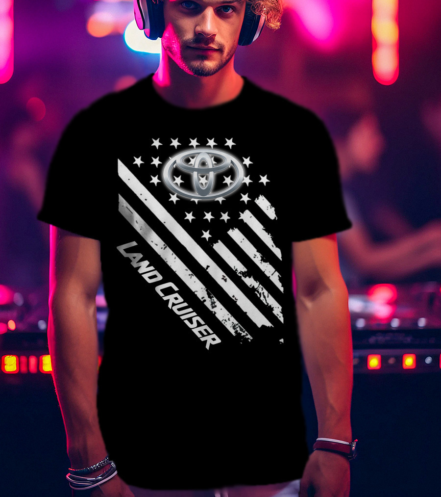 Toyota Land Cruiser American Flag Style T-Shirt