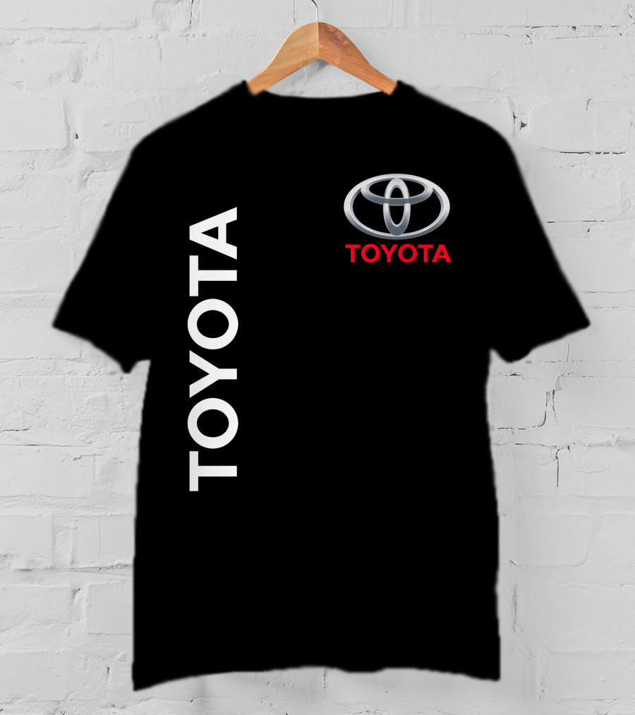 Toyota Logo With White Text Vertical Alignment T-Shirt