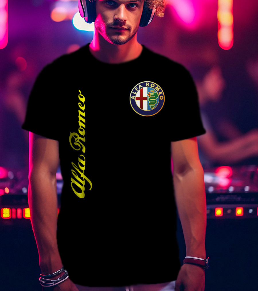 Alfa Romeo Classic Car Logo And Name T-Shirt