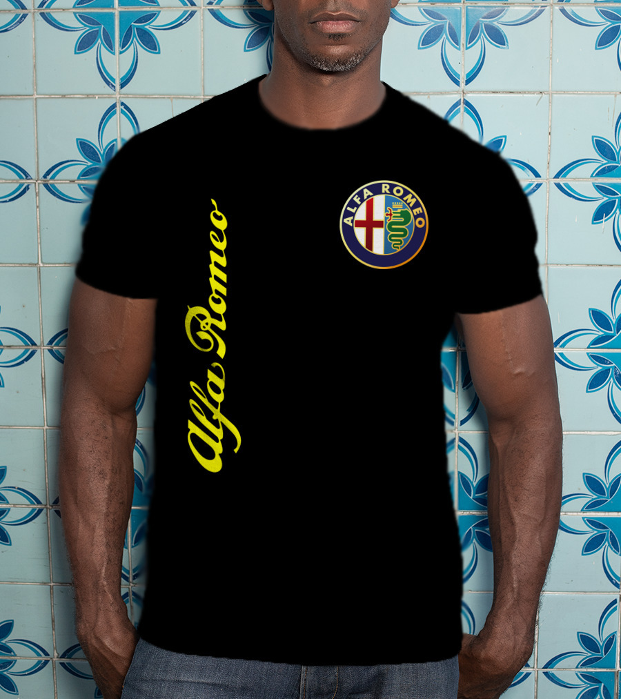 Alfa Romeo Classic Car Logo And Name T-Shirt