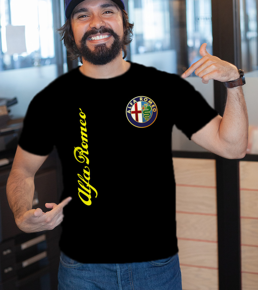 Alfa Romeo Classic Car Logo And Name T-Shirt