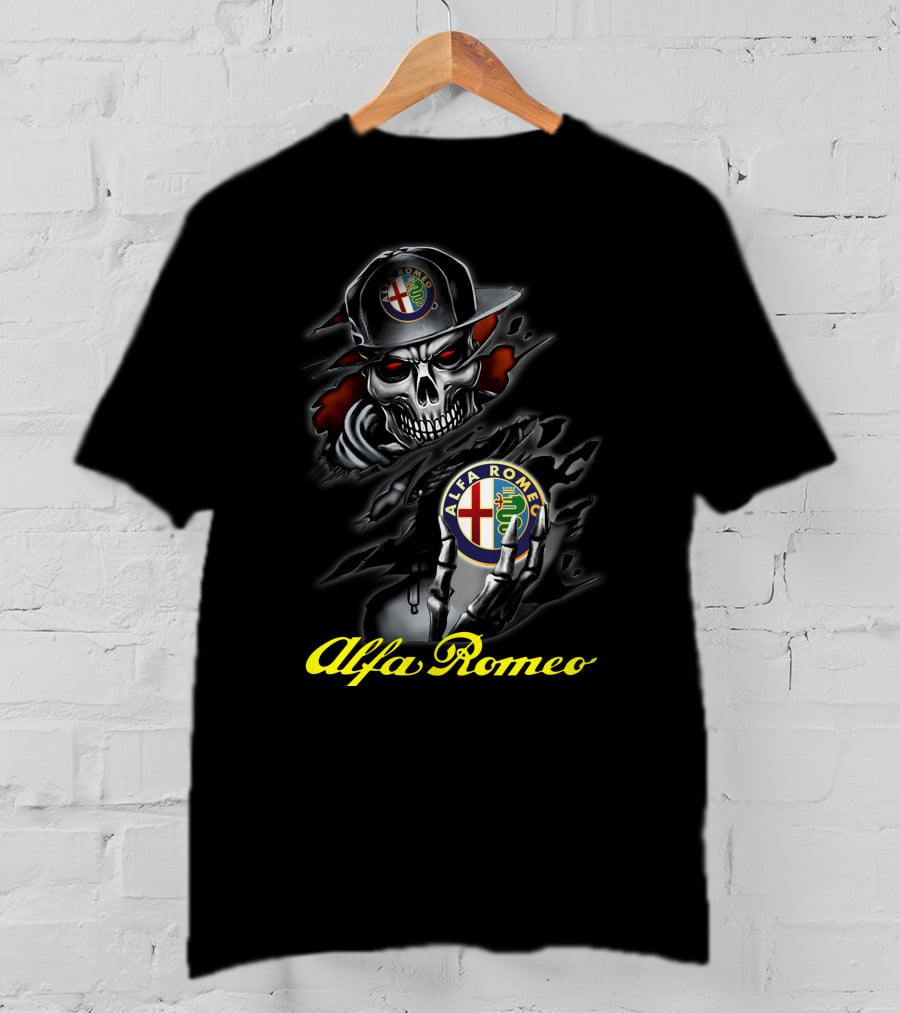 Alfa Romeo Skull In Hat T-Shirt
