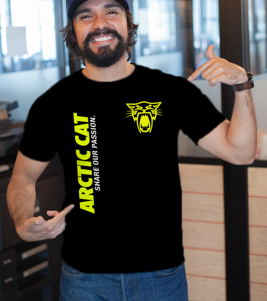Arctic Cat Share Our Passion Neon Cat T-Shirt