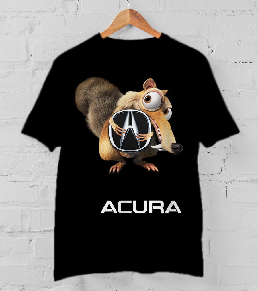 Acura Logo With Ice Age Character Scrat T-Shirt