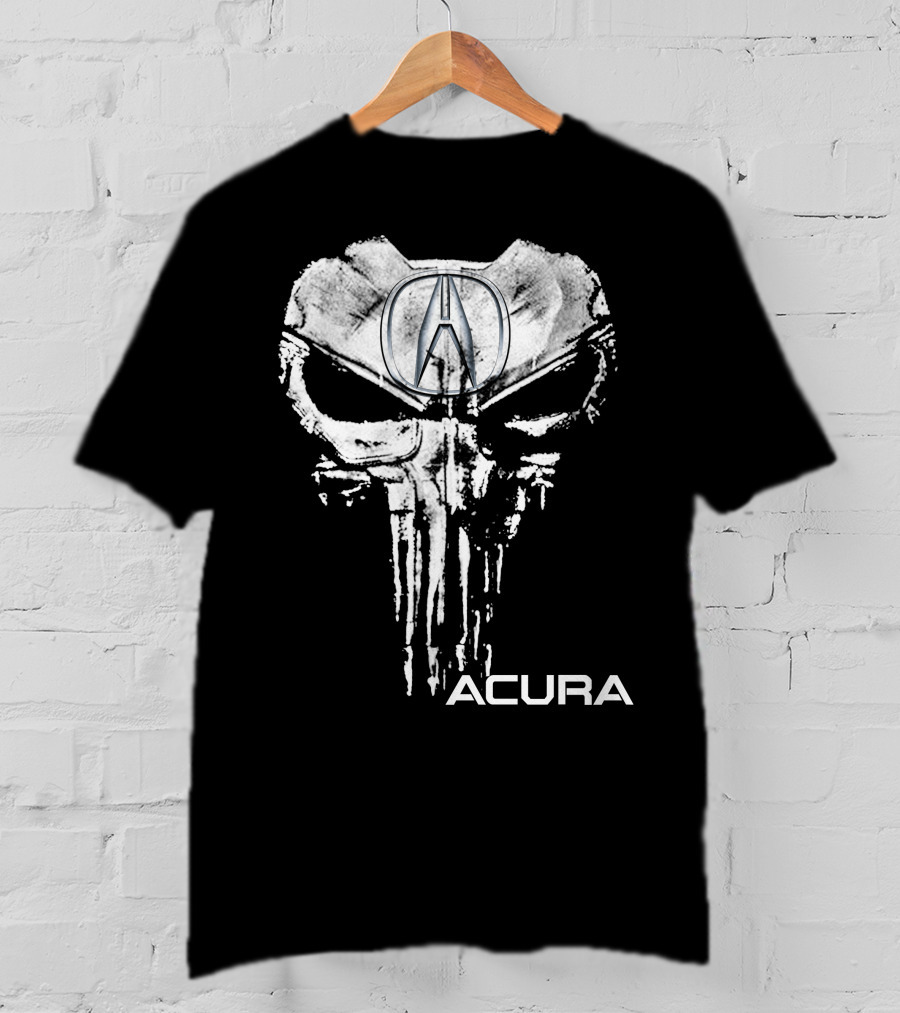 Acura Logo Skull Punisher Style T-Shirt