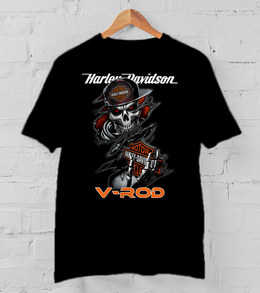 Harley Davidson Motorcycle V-Rod Skull T-Shirt