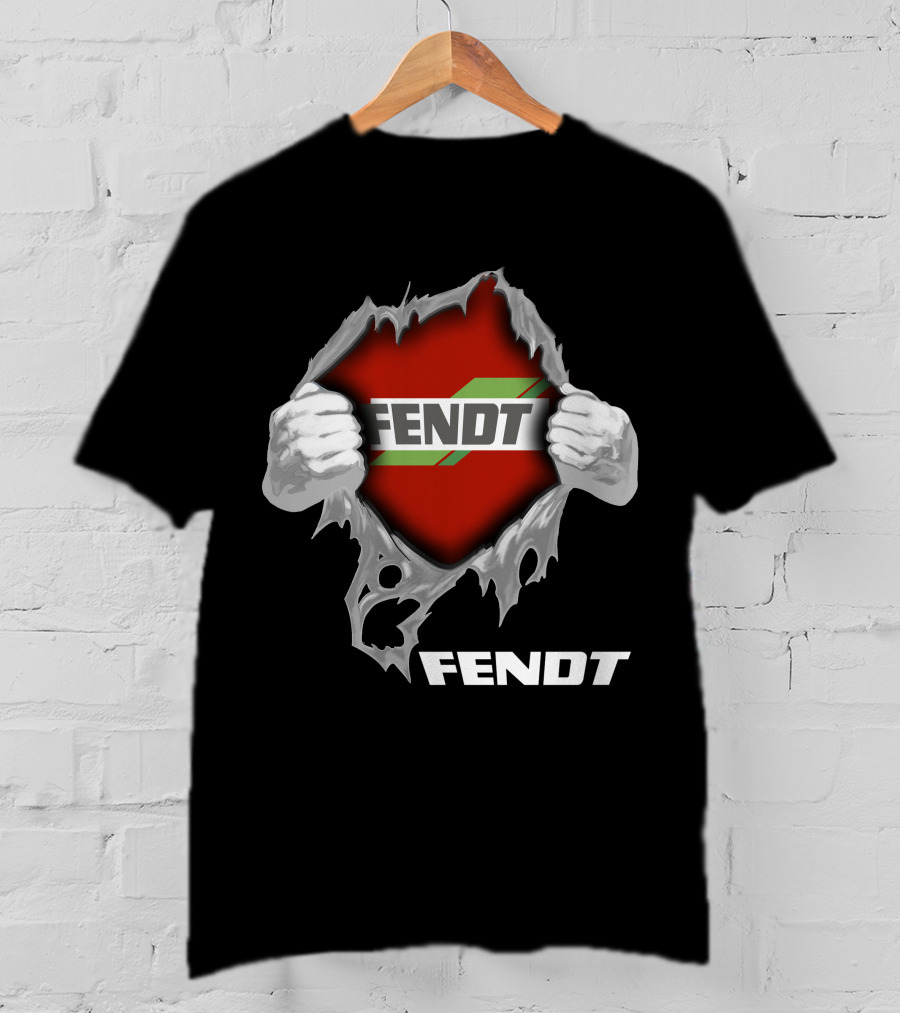 Fendt 11 Tractor Busting Through Farmer Power T-Shirt