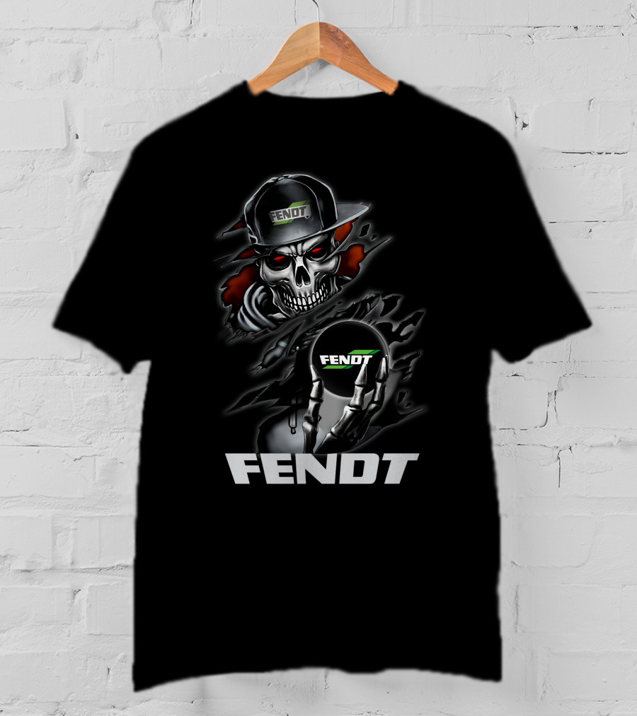 Fendt Skull With Cap And Glove Holding Ball T-Shirt