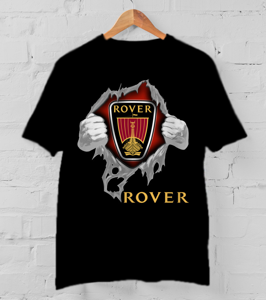 Rover Viking Ship Emblem Ripped T-Shirt