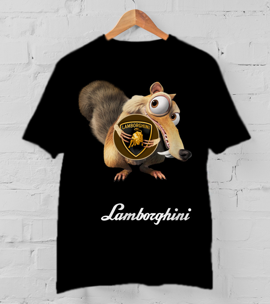 Lamborghini Ice Age Scrat Holding T-Shirt