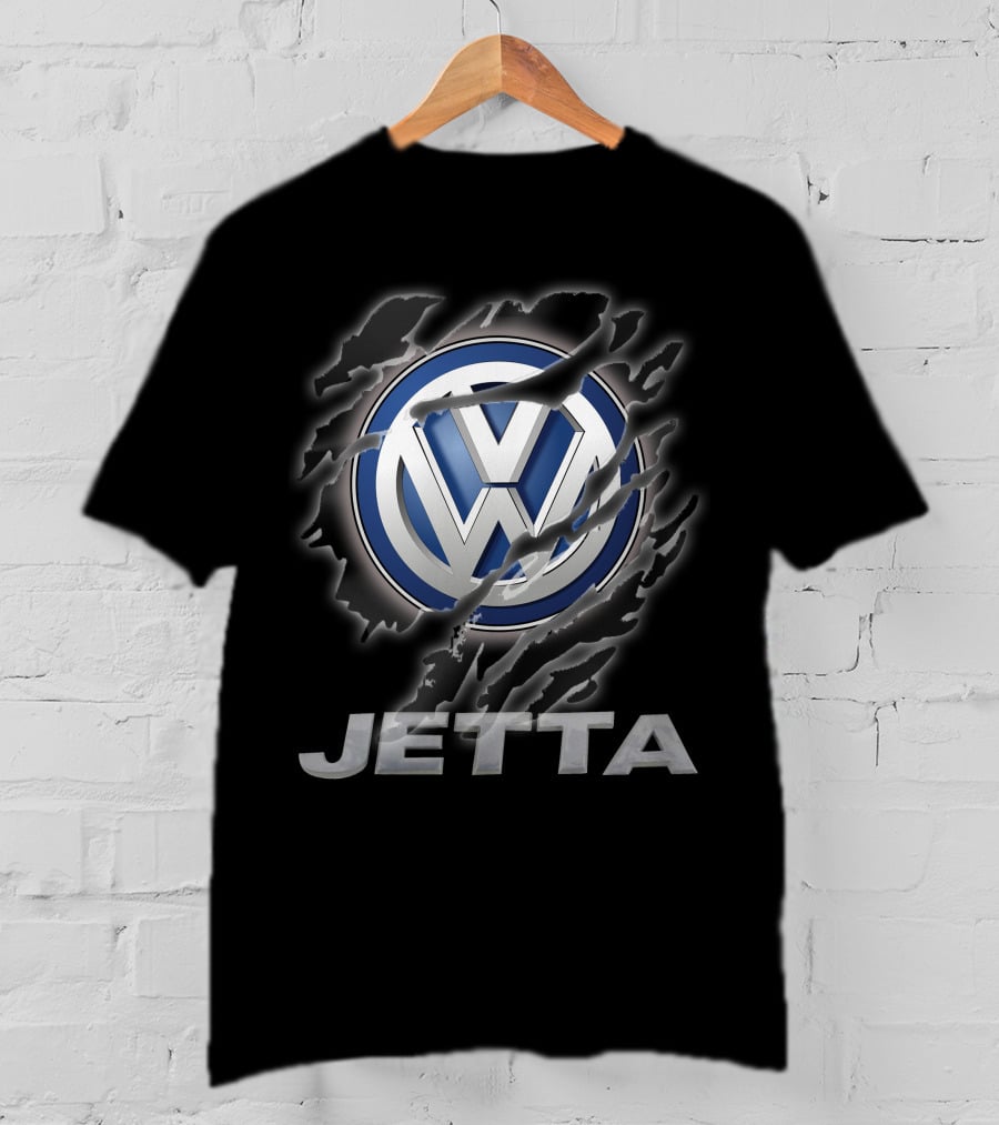Volkswagen Jetta Logo Torn Metal Look T-Shirt