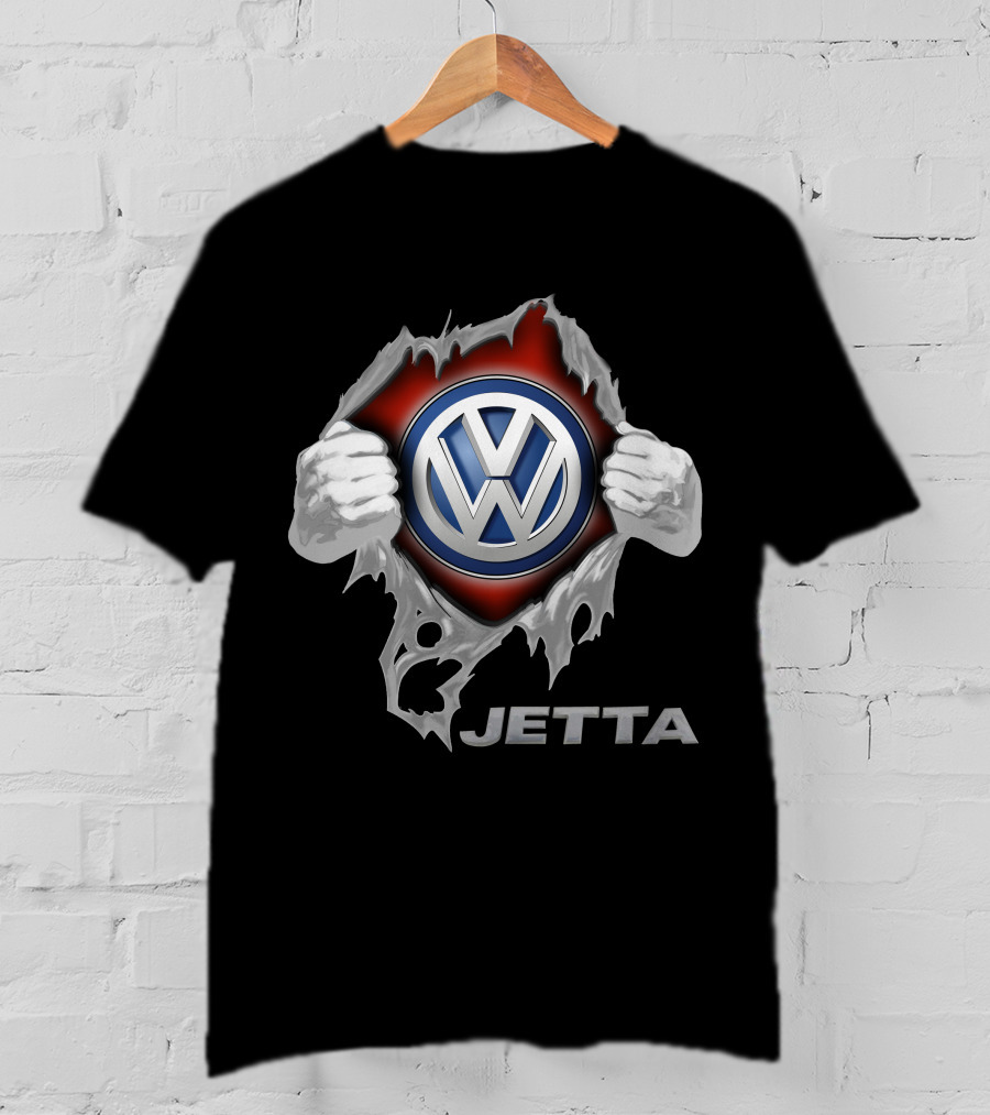 Volkswagen Jetta Vw Emblem Design With Ripped Metallic Edge T-Shirt