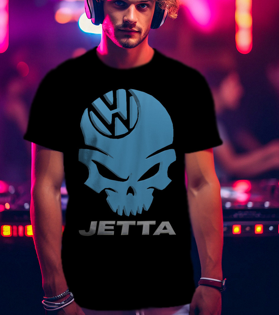 Jetta VW Skull Logo Blue T-Shirt