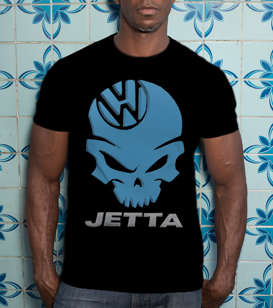 Jetta VW Skull Logo Blue T-Shirt