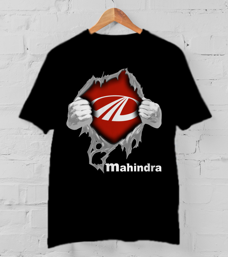 Mahindra Logo With Torn T-Shirt