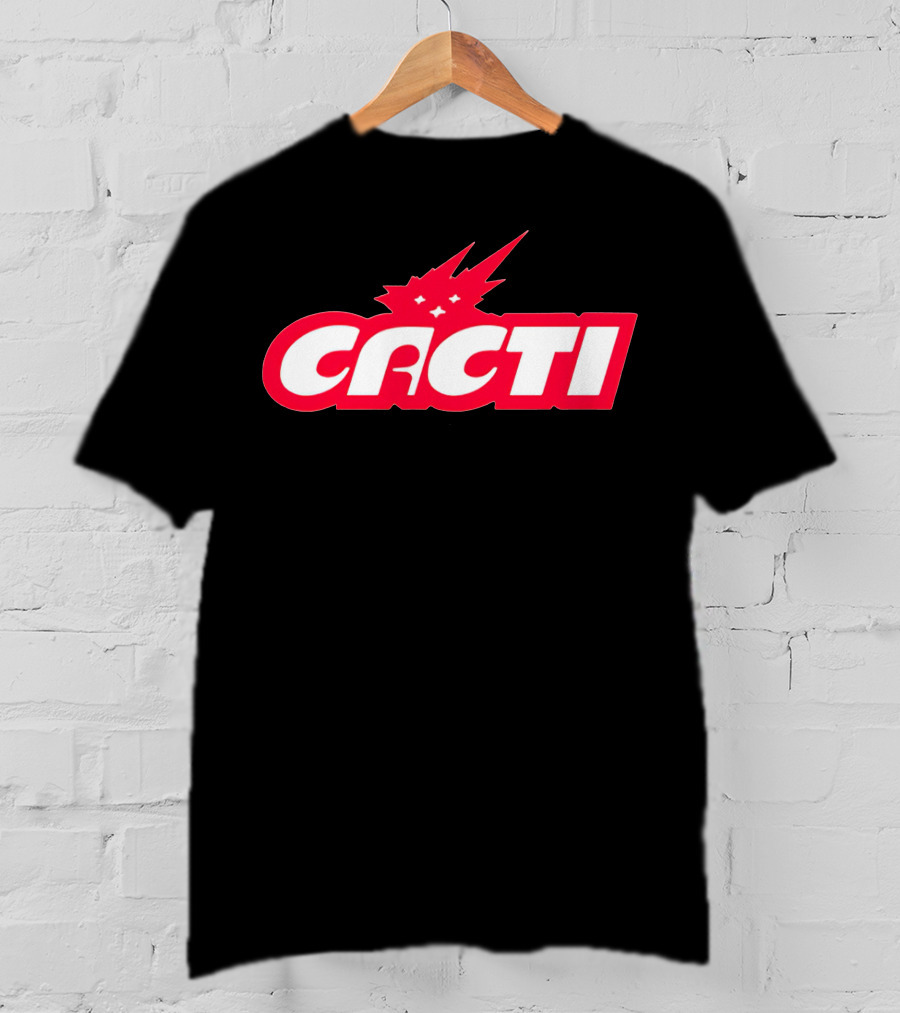 Cacti Merch Logo Red White Starburst T-Shirt