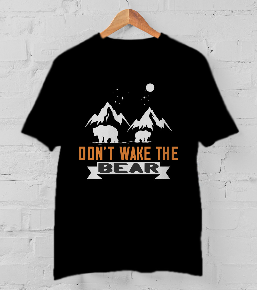 Don't Wake The Bear Under Starry Mountain Sky T-Shirt
