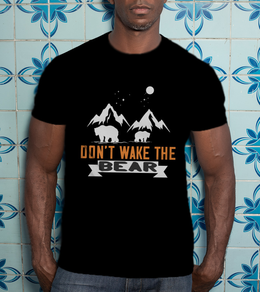 Don't Wake The Bear Under Starry Mountain Sky T-Shirt