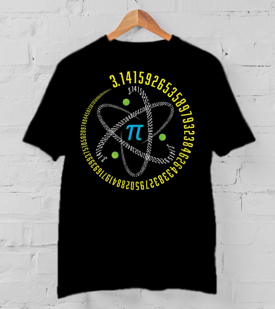Atom Pi Math Science Stem 3.14 Pi Day Numerals Circle T-Shirt