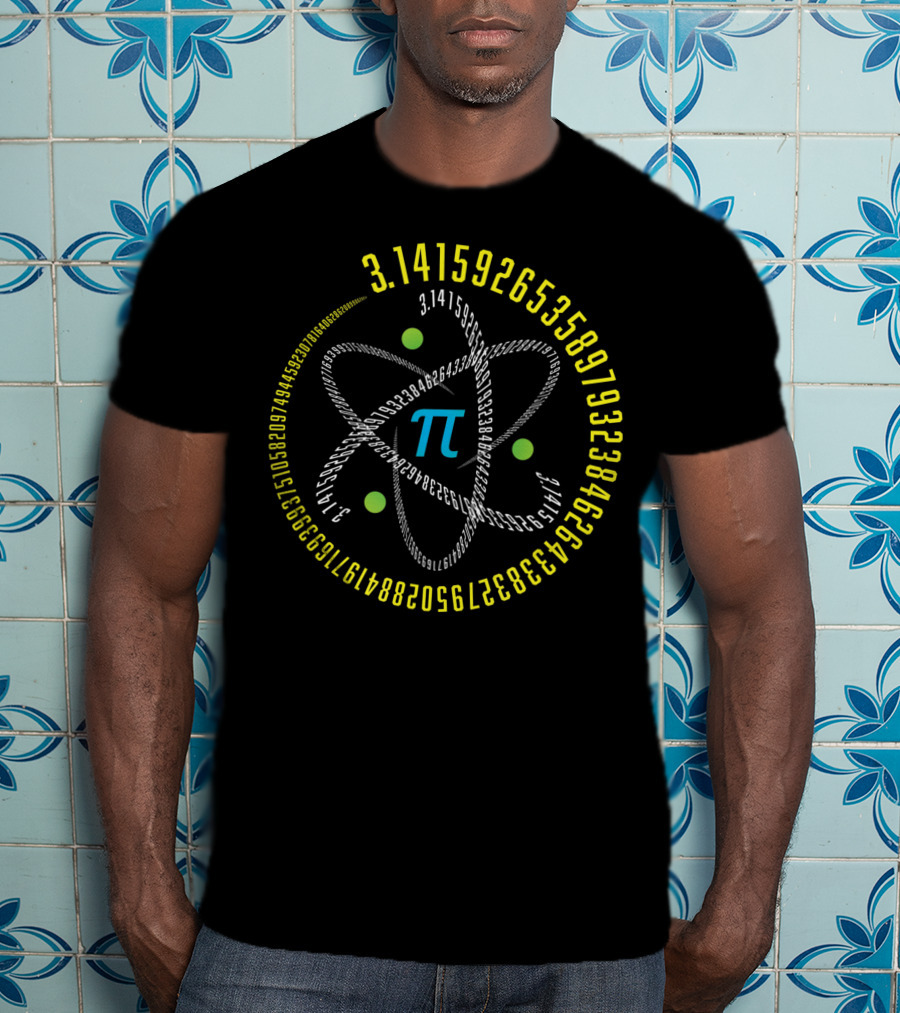 Atom Pi Math Science Stem 3.14 Pi Day Numerals Circle T-Shirt