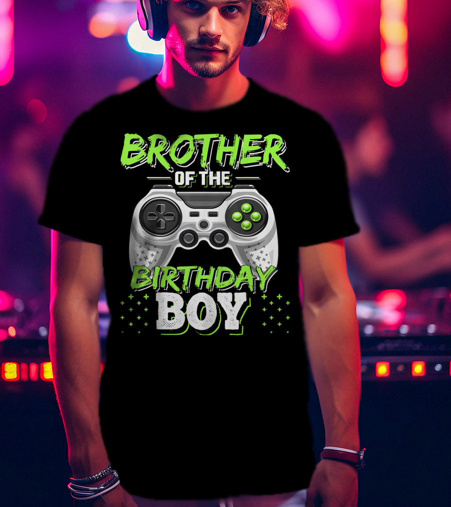Brother Of The Birthday Boy Controller Gaming T-Shirt