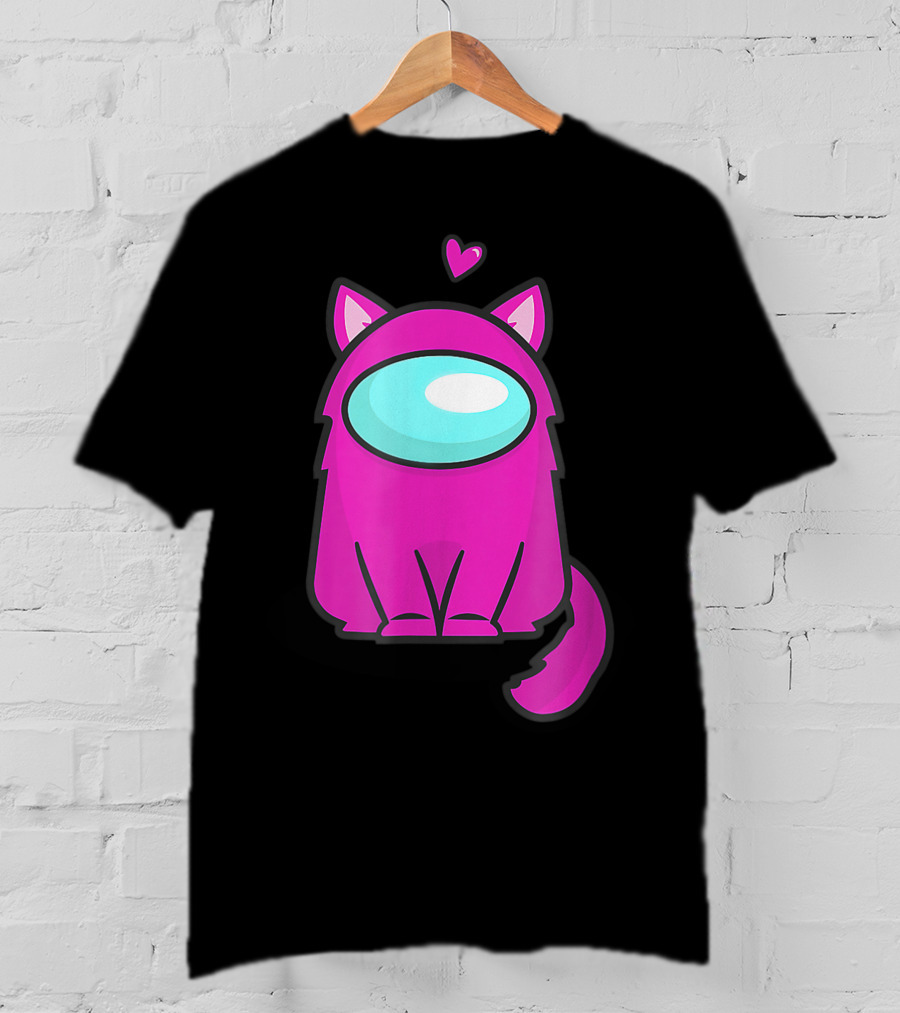 Cute Cat Astronaut Among Us Nerdy Girl Gamer T-Shirt