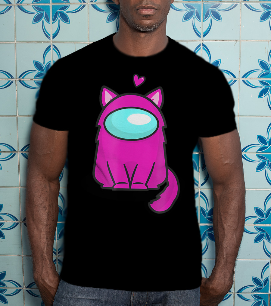 Cute Cat Astronaut Among Us Nerdy Girl Gamer T-Shirt