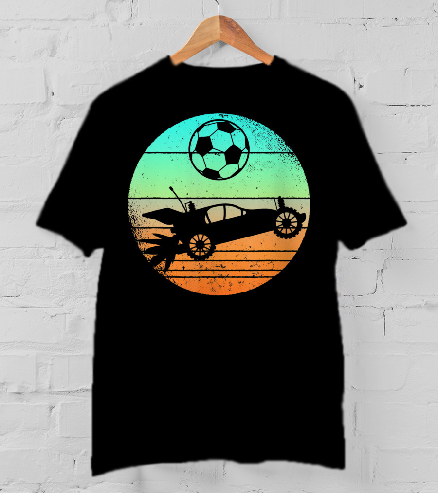 Retro Rocket Soccer Car League Gamer Aesthetic T-Shirt