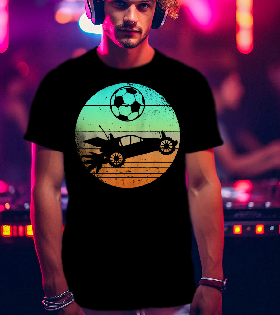 Retro Rocket Soccer Car League Gamer Aesthetic T-Shirt