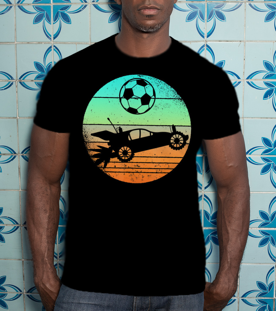 Retro Rocket Soccer Car League Gamer Aesthetic T-Shirt