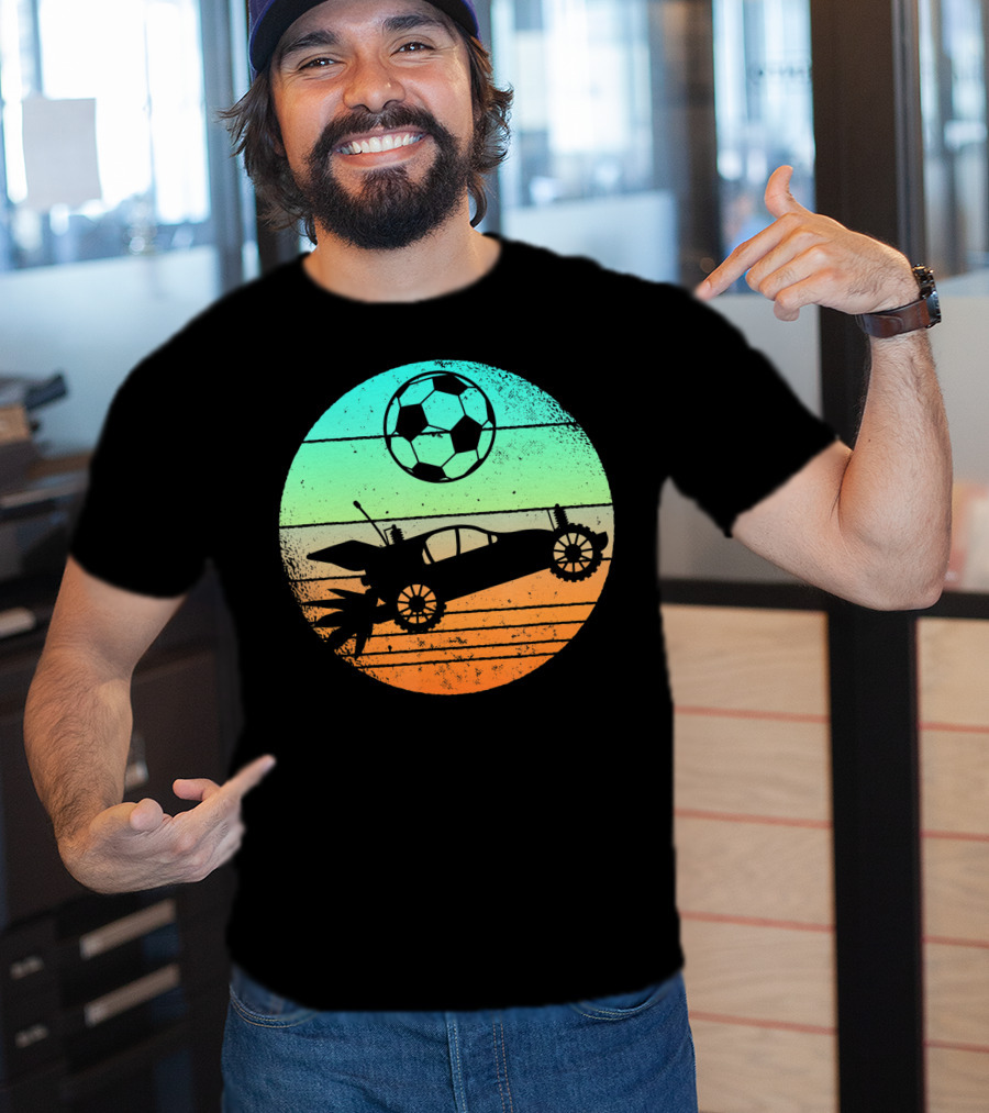 Retro Rocket Soccer Car League Gamer Aesthetic T-Shirt