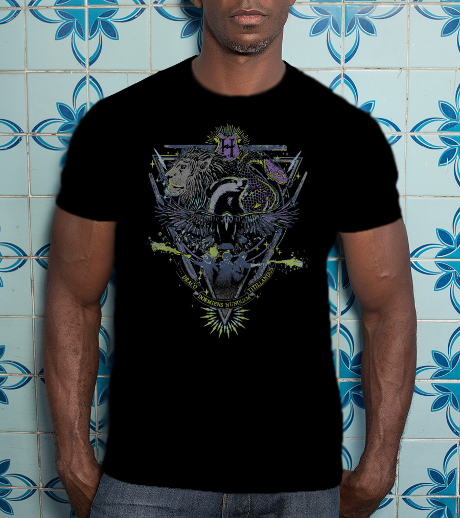 Draco Dormiens Nunquam Titillandus Gryffindor Slytherin Ravenclaw Hufflepuff T-Shirt