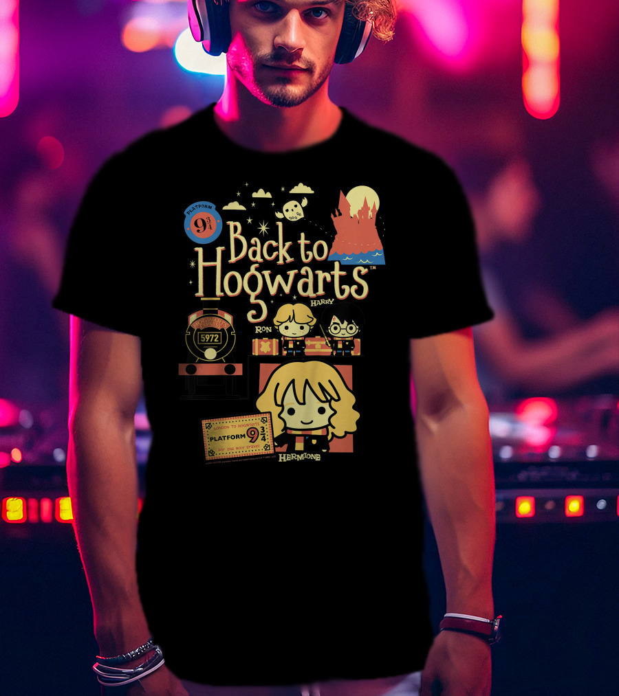 Back To Hogwarts Platform 9¾ Ron Harry Hermione 5972 London To Hogwarts Express T-Shirt
