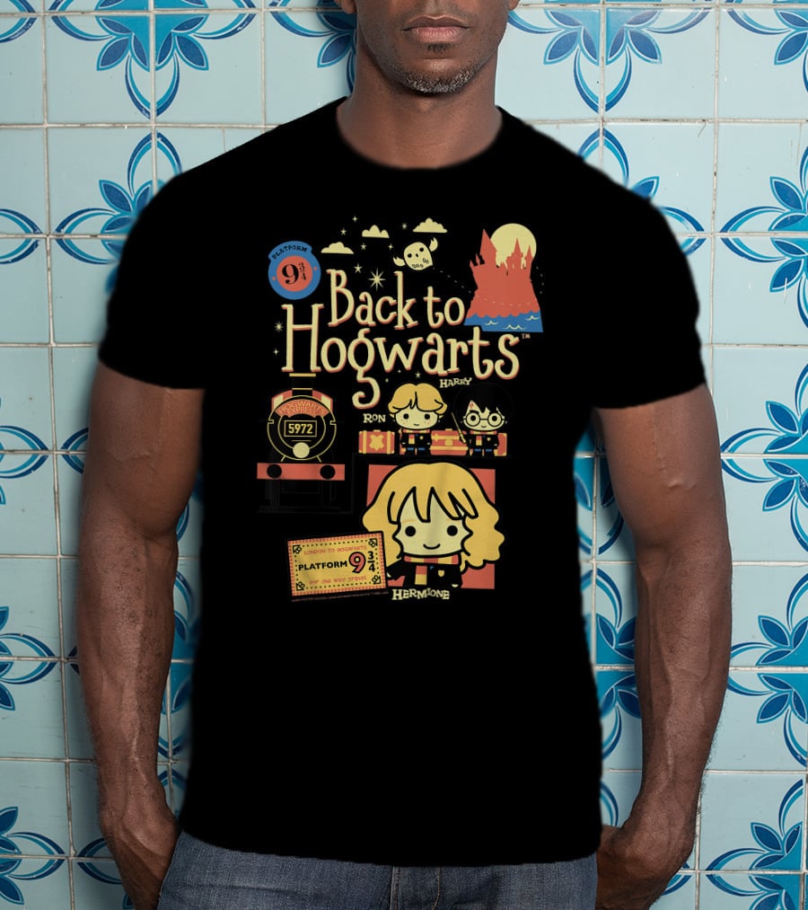 Back To Hogwarts Platform 9¾ Ron Harry Hermione 5972 London To Hogwarts Express T-Shirt