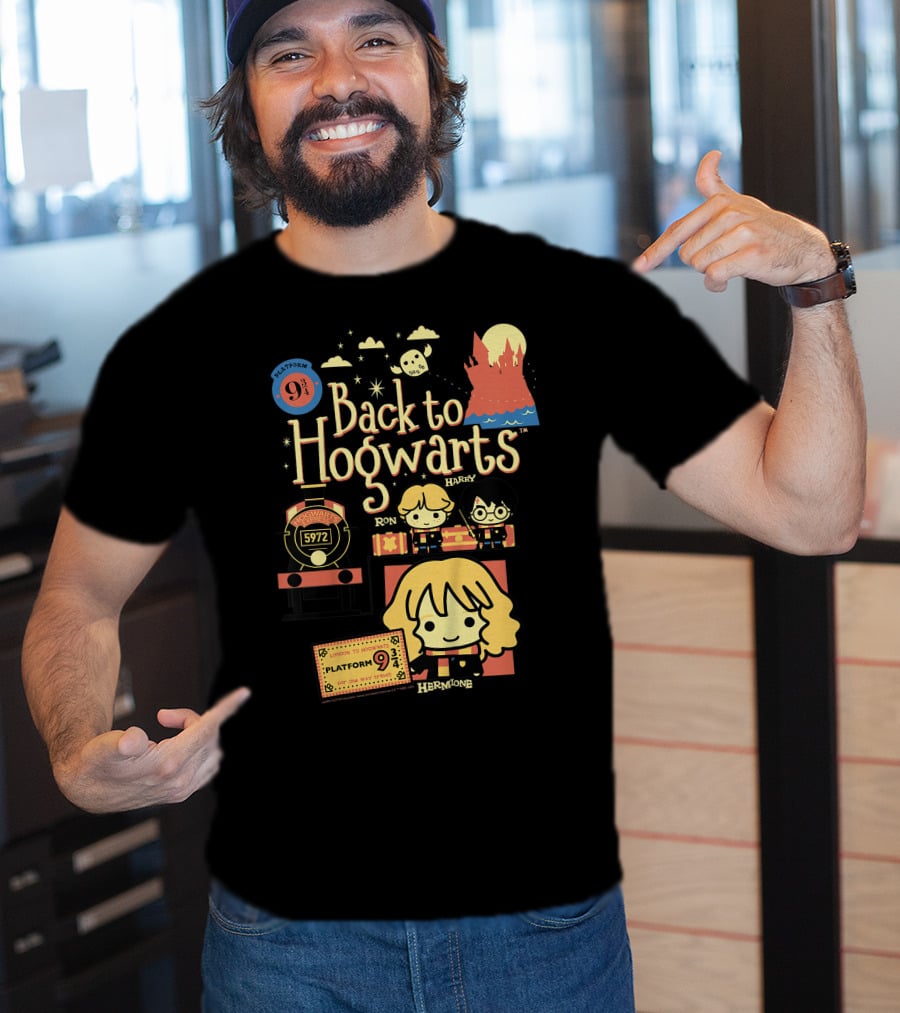 Back To Hogwarts Platform 9¾ Ron Harry Hermione 5972 London To Hogwarts Express T-Shirt