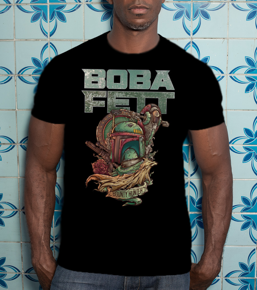 Boba Fett Bounty Hunter Vintage Helmet Artwork T-Shirt