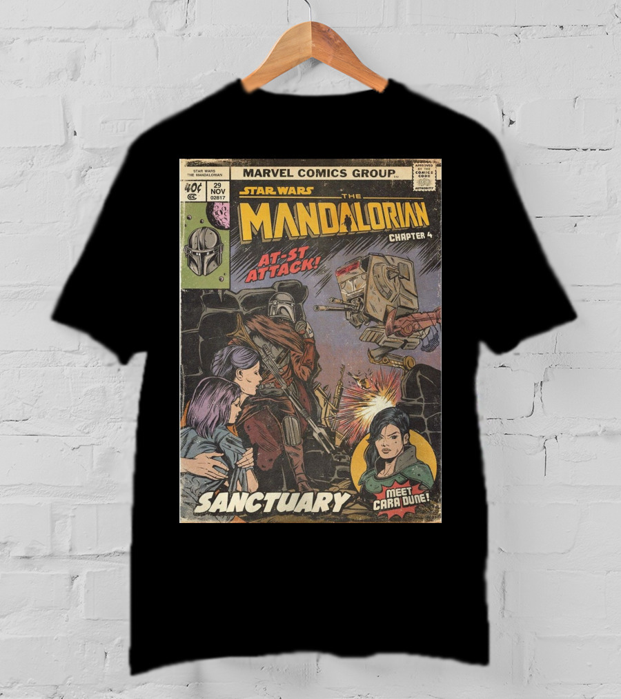Marvel Comics Group Star Wars The Mandalorian Chapter 4 Sanctuary At-St Attack Meet Cara Dune T-Shirt
