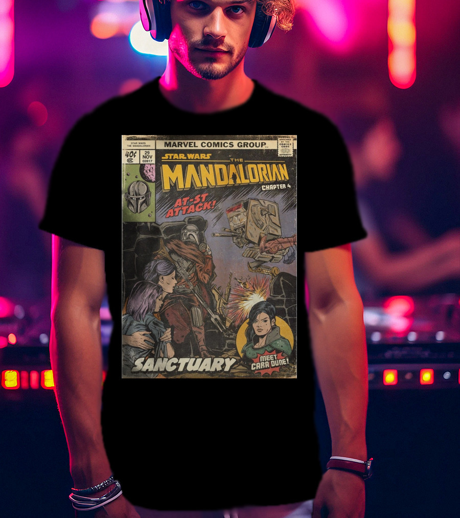Marvel Comics Group Star Wars The Mandalorian Chapter 4 Sanctuary At-St Attack Meet Cara Dune T-Shirt