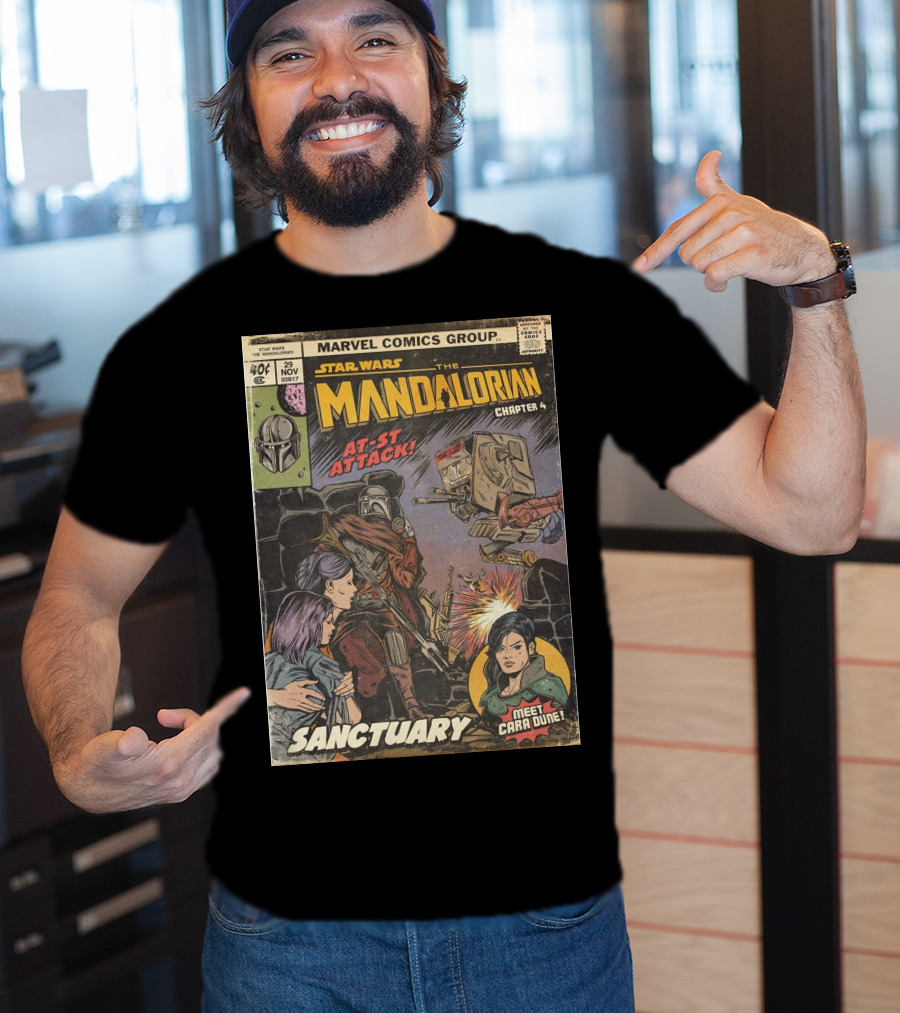 Marvel Comics Group Star Wars The Mandalorian Chapter 4 Sanctuary At-St Attack Meet Cara Dune T-Shirt