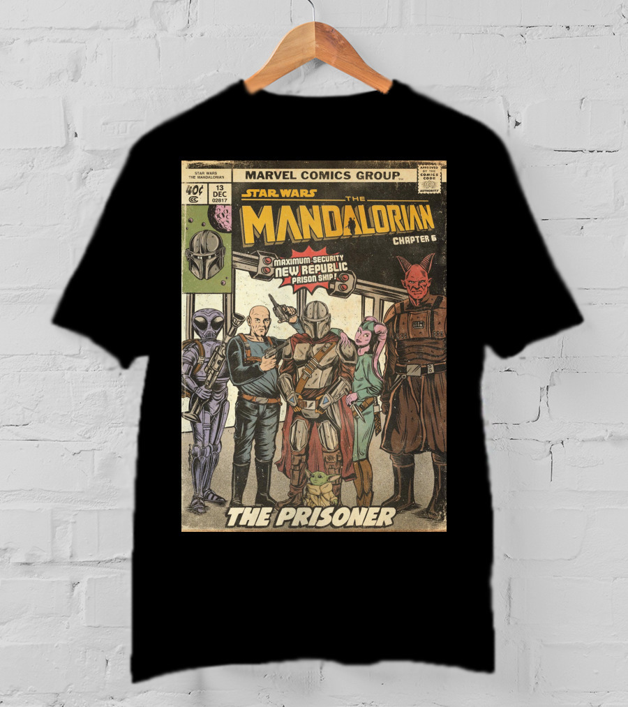 Star Wars The Mandalorian Chapter 6 Marvel Comics Group The Prisoner Maximum-Security New Republic Prison Ship T-Shirt