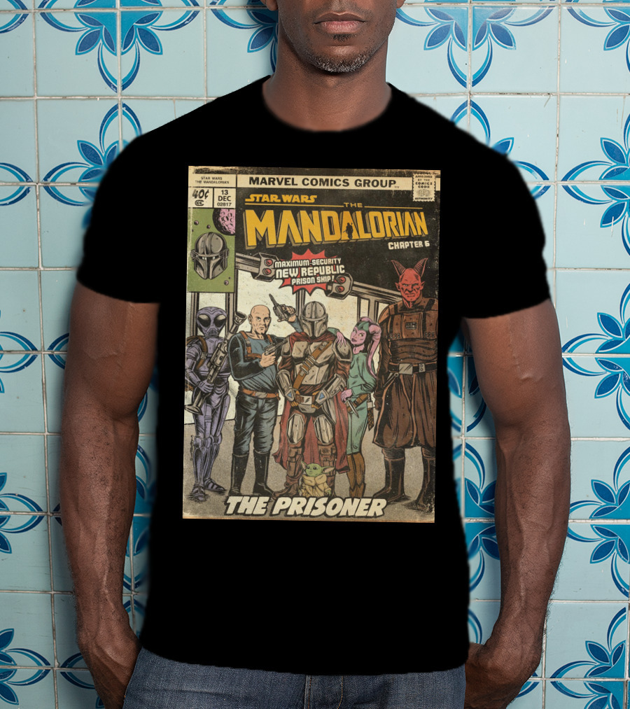 Star Wars The Mandalorian Chapter 6 Marvel Comics Group The Prisoner Maximum-Security New Republic Prison Ship T-Shirt