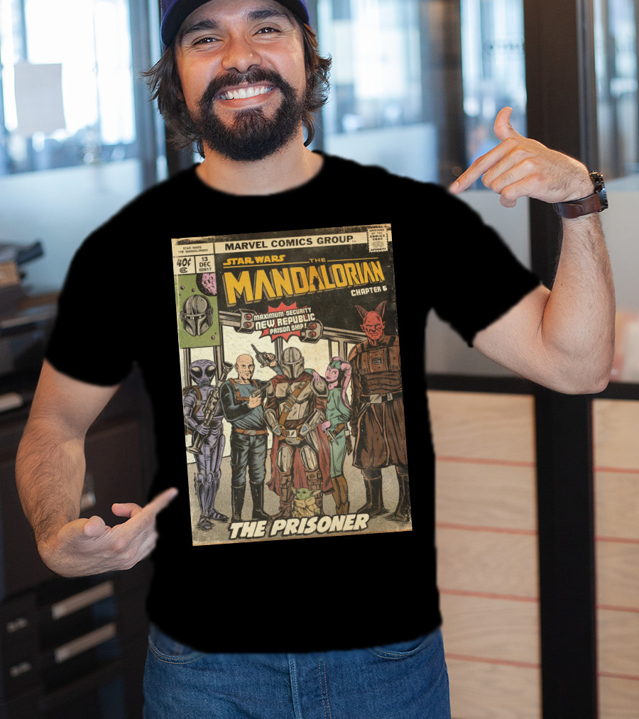 Star Wars The Mandalorian Chapter 6 Marvel Comics Group The Prisoner Maximum-Security New Republic Prison Ship T-Shirt