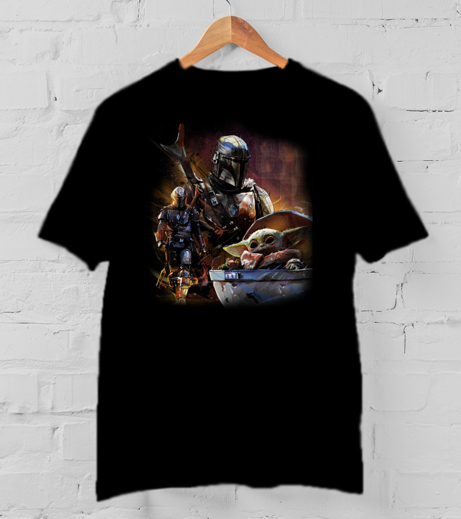 Only Today Mandalorian And Grogu Star Wars Art T-Shirt