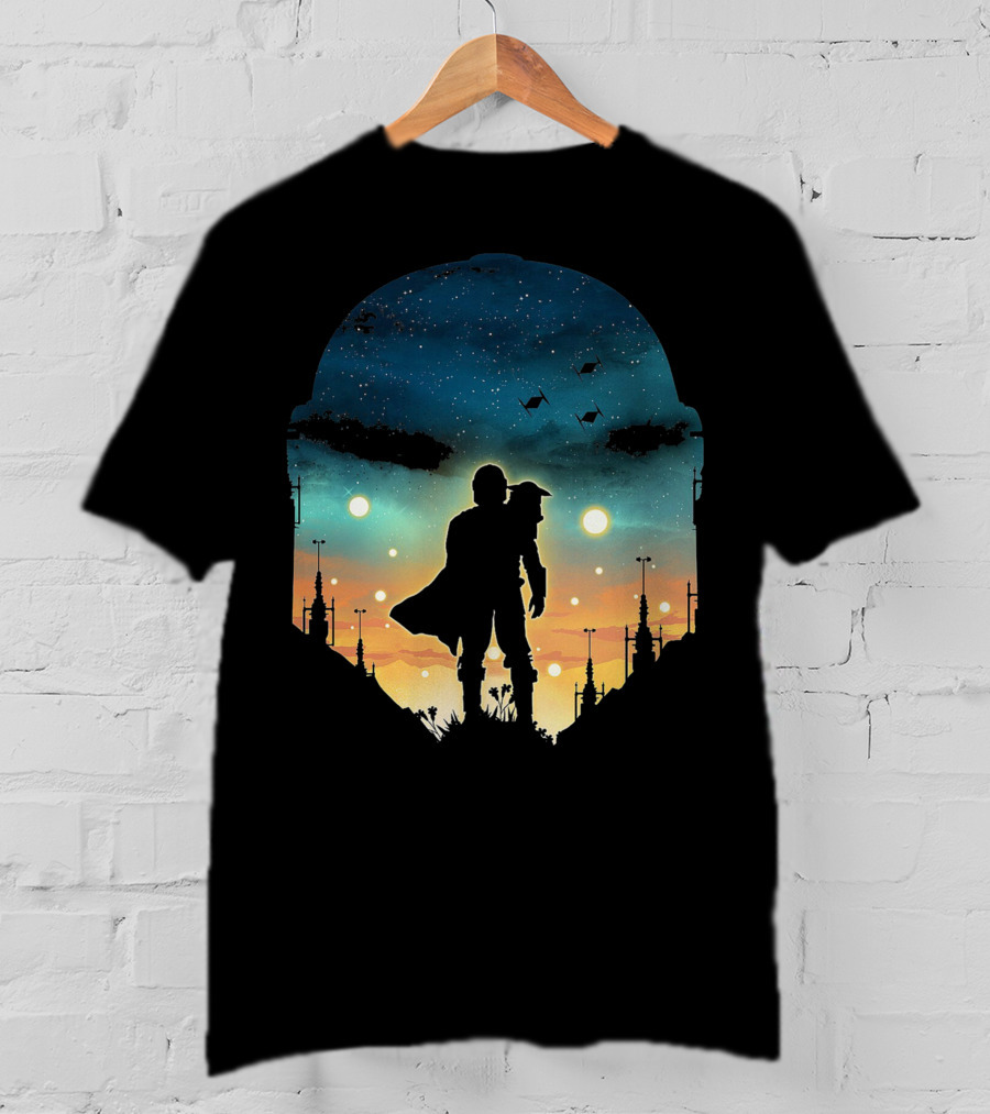 Only Today Lone Mandalorian Starry Sunset Adventure T-Shirt