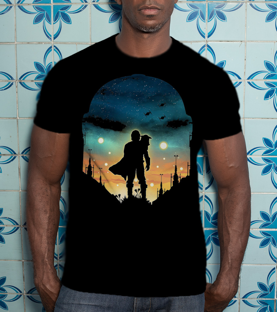 Only Today Lone Mandalorian Starry Sunset Adventure T-Shirt