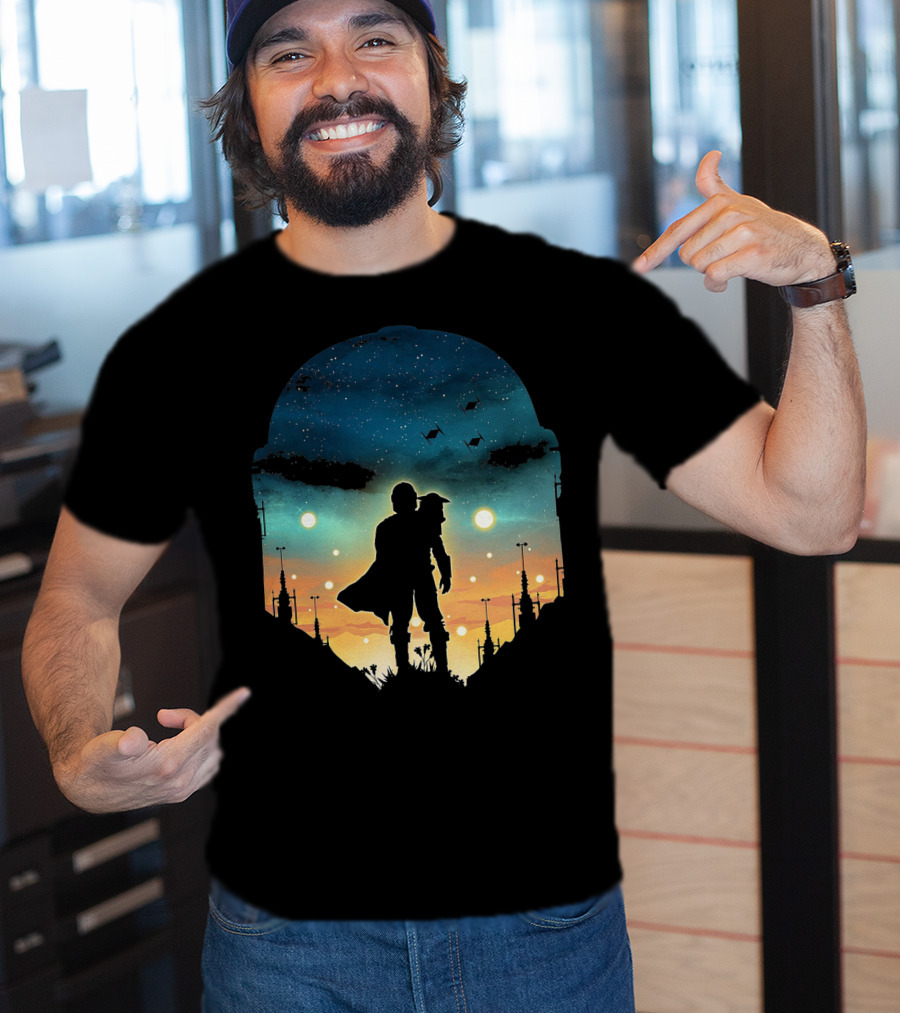 Only Today Lone Mandalorian Starry Sunset Adventure T-Shirt