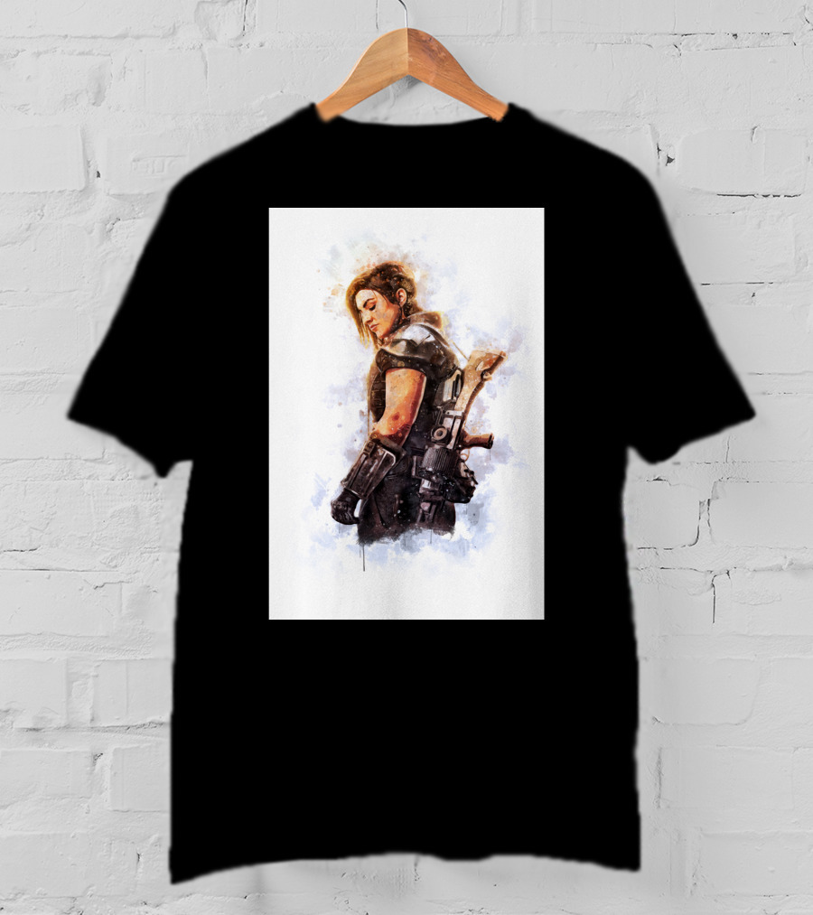 Only Today Watercolor Warrior Woman With Sword T-Shirt